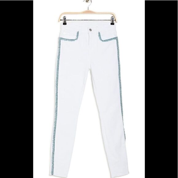 Seven for all mankind fringe high waist ankle skinny jeans size 25, NWT - Picture 3 of 14